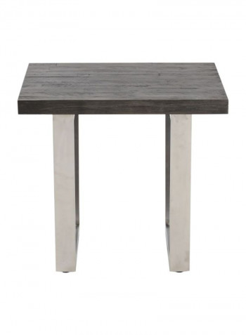 Jimmy Wooden End Table Brown/Silver 60x60x55centimeter
