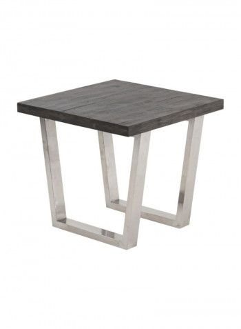 Jimmy Wooden End Table Brown/Silver 60x60x55centimeter