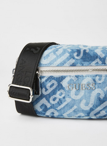 Manhattan Crossbody Waistpack Denim Guess