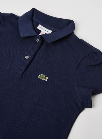 Kids/Teen Scalloped Collar Polo Shirt Navy Blue