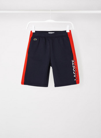 Kids/Teen Text Print Fleece Shorts Navy