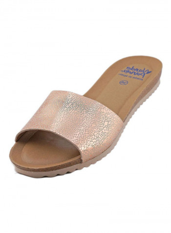 Comfortable Slip On Casual Sandals Rose Gold