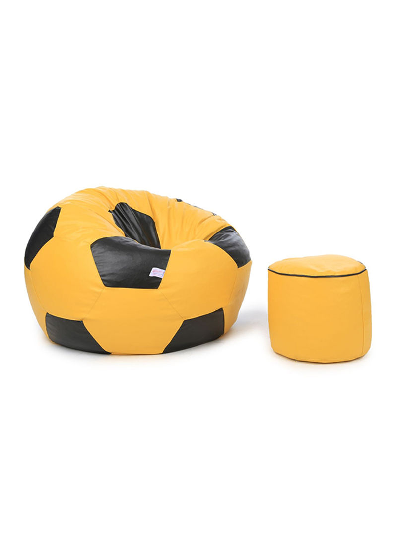 Football Pattern Bean Bag Combo With Fillers Yellow/Black XL