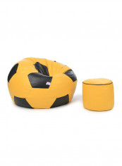 Football Pattern Bean Bag Combo With Fillers Yellow/Black XL