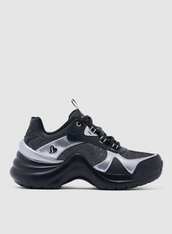 Solei St. Lace Up Low Top Sneakers Black/Grey