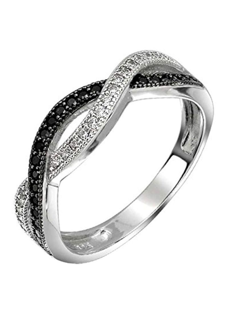 925 Sterling Silver Zirconia Studded Ring
