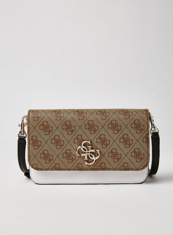 Noelle Flap Organizer Crossbody Bag Latte Multi