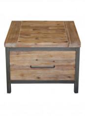 Sasha Square Shapre Storage Cum Table Brown 64.5x51x64.5centimeter