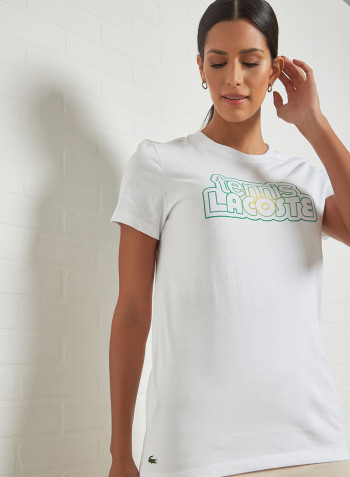 Graphic Print Tennis T-Shirt White