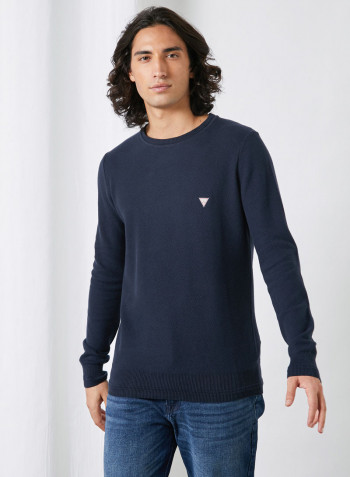 Piquet Sweater Blue Navy