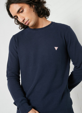 Piquet Sweater Blue Navy