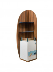 Wooden Book Shelves Brown/Blue/White