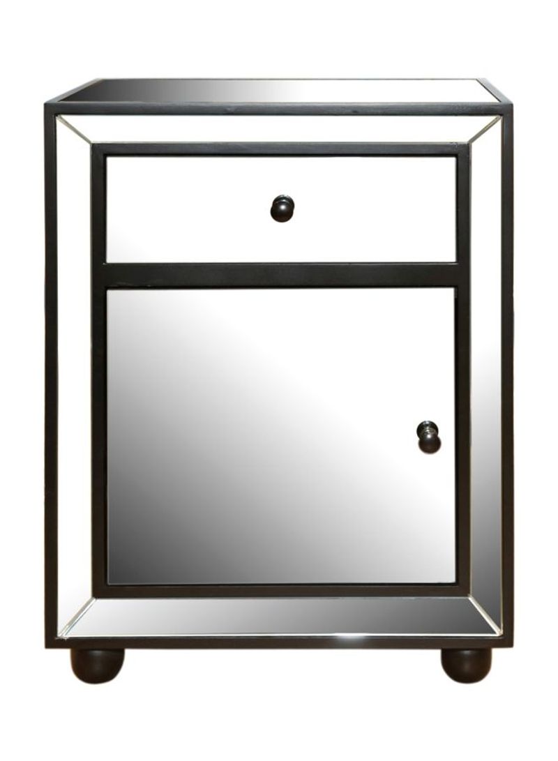 Wooden Cabinet White/Black 51x36x67cm
