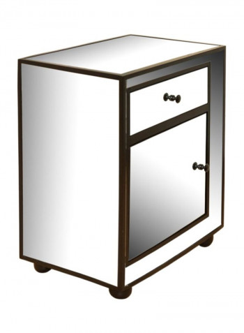 Wooden Cabinet White/Black 51x36x67cm