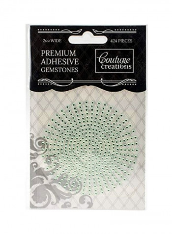 424-Piece Self Adhesive Gemstones Green