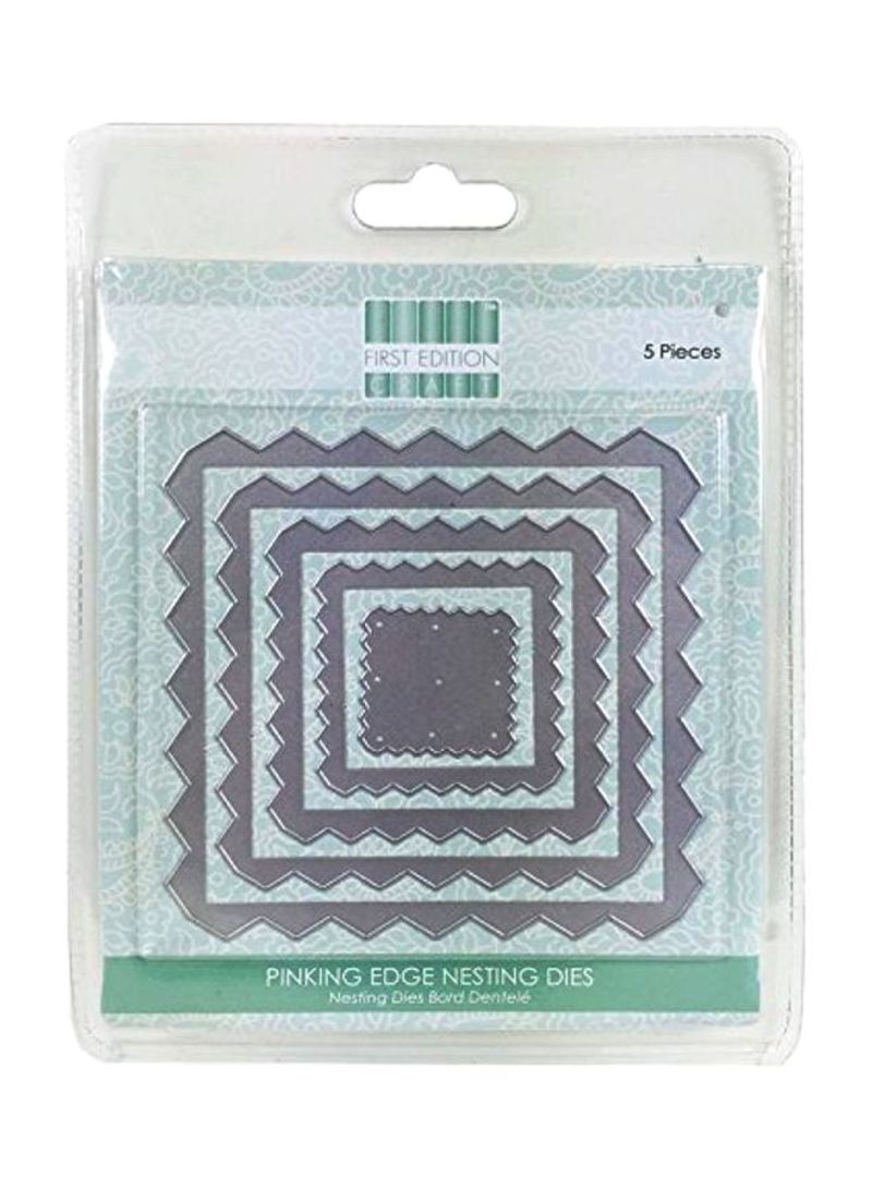 Pack Of 5 Nested Pinking Edge Squares First Edition Dies Clear