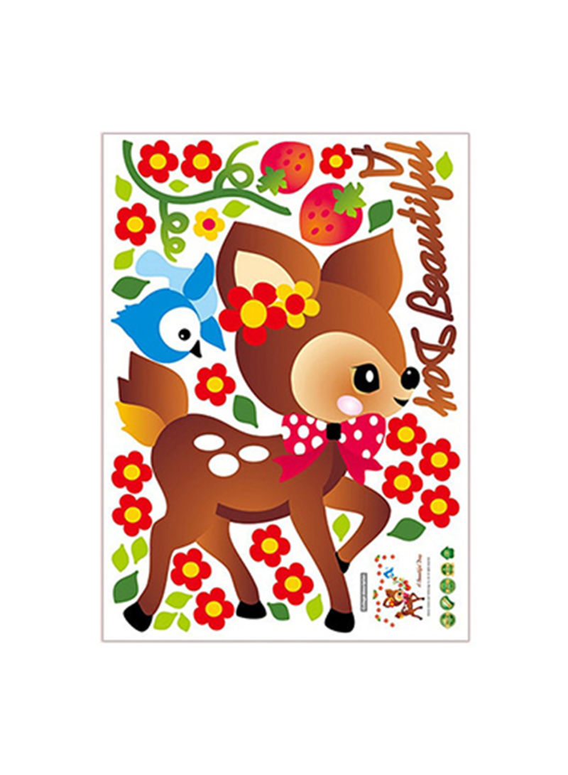Cartoon Animal Pattern Wall Sticker Multicolour 70x50centimeter