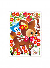 Cartoon Animal Pattern Wall Sticker Multicolour 70x50centimeter