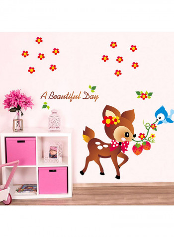 Cartoon Animal Pattern Wall Sticker Multicolour 70x50centimeter
