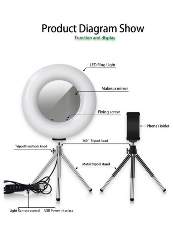 4 in 1 Desktop Cosmetic Live Lamp 25.5 x 25.5 x 25.5cm Multicolour