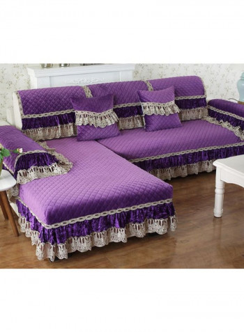 European Style Supple Sofa Slipcover Purple