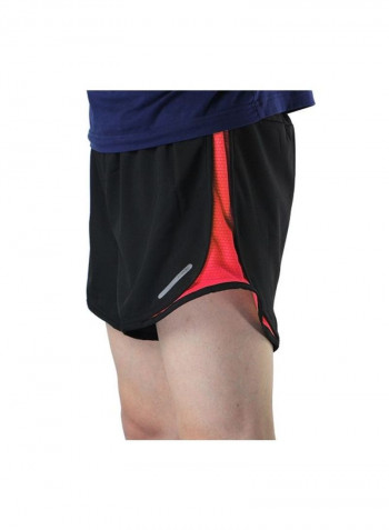 Mid-Rise Shorts Red/Black