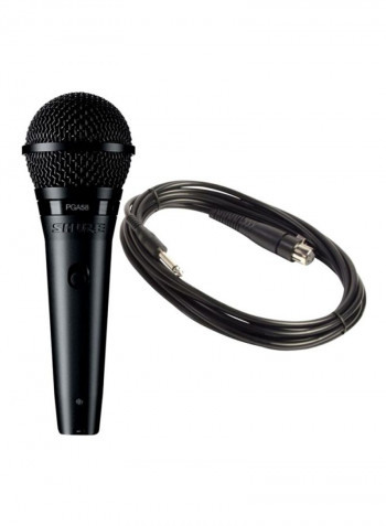 Handheld Karaoke Microphone With XLR Cable PGA58-XLR-E Black