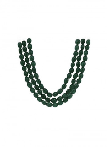Multi-Layered Faux Emareld Beads Necklace