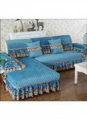 European Style Sofa Slipcover Blue/White