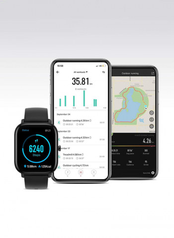 GTS Smart Watch With GPS Obsidian Black