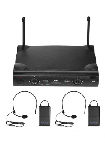 UHF Dual Channels Wireless Microphone System I1941-A Black