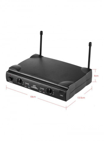 UHF Dual Channels Wireless Microphone System I1941-A Black