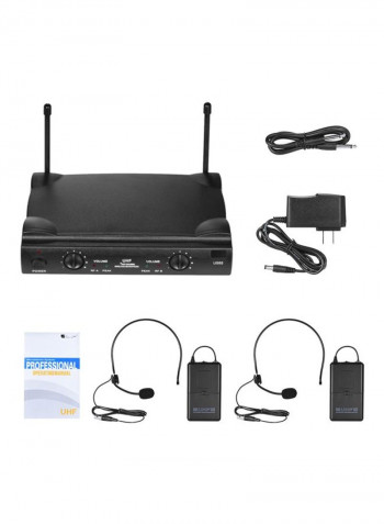 UHF Dual Channels Wireless Microphone System I1941-A Black