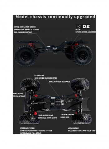 MN-D90 Remote Control High Speed Off Road Rock Crawler 42x18x23.5cm