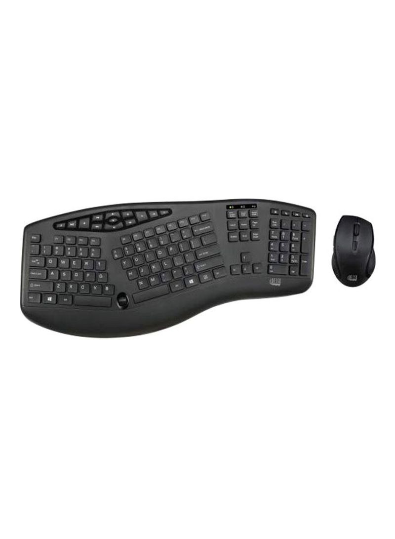 Wireless Keyboard With Optical Mouse Black