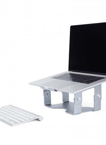 DNZJ-03 Aluminum Adjustable Desktop And Notebook Stand For MacBook Pro/Air فضي