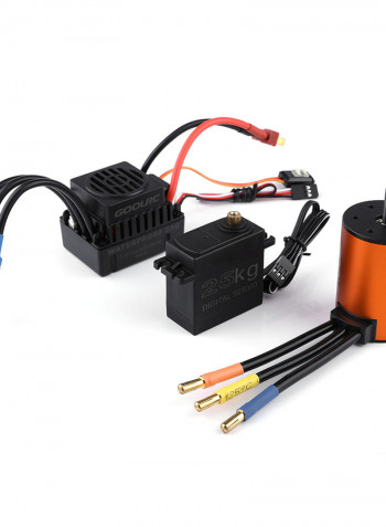 Waterproof 3650 3900KV Motor With 60 Brushless ESC And 25kg Servo Combo Set For 1/10 RC Car 10.5 X 6 X 8cm