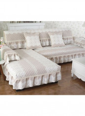 Jacquard High Grade Universal Sofa Slipcover White/Beige