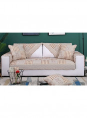 Modern Style Comfortable Sofa Slipcover Beige/Brown