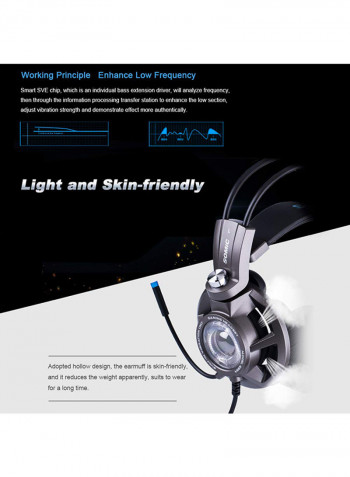 G954 Wired Over-Ear Gaming Headphones With Mic For PS4/PS5/XOne/XSeries/NSwitch/PC Black