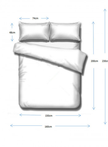 4-Piece Comfortable Single Size Printed Bedding Set Cotton Multicolour 150x200cm