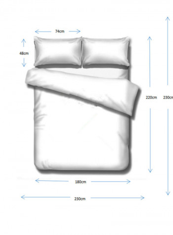 4-Pieces King Size Comfortable Printed Bedding Set Cotton Multicolour 180x220cm