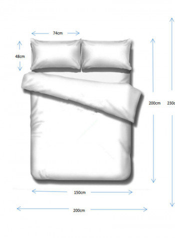 4-Pieces Double Size Comfortable Printed Bedding Set Cotton Multicolour 150x200cm