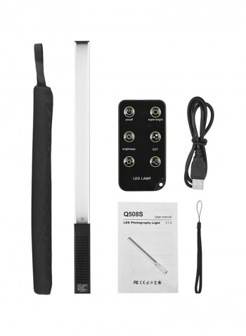 Dimmable LED Video Light Wand Kit Black