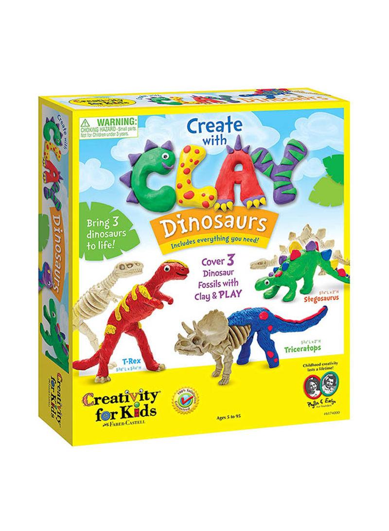 3-Piece Dinosaur Figure With Modeling Clay Set