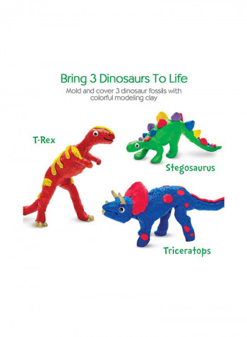 3-Piece Dinosaur Figure With Modeling Clay Set
