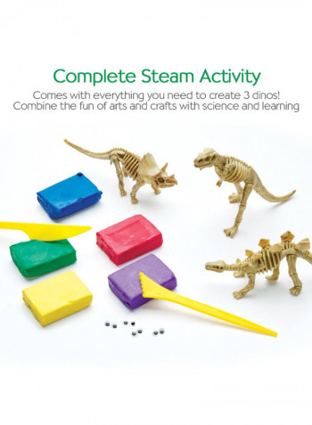 3-Piece Dinosaur Figure With Modeling Clay Set