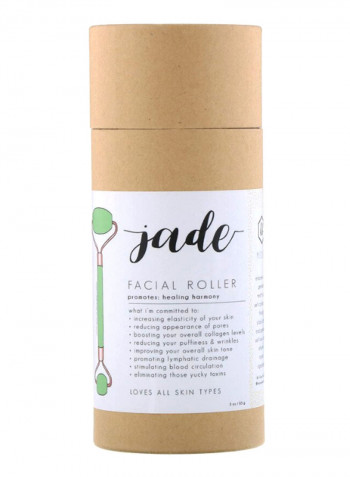 Jade Facial Roller Green/Rose Gold