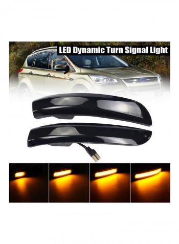2-Piece Car LED Dynamic Turn Signal Blinker Light For Ford Kuga Escape EcoSport