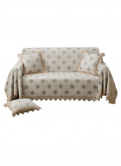 Retro Style Lace Fringe Sofa Slipcover Grey reviews Retro Style Lace Fringe Sofa Slipcover Grey